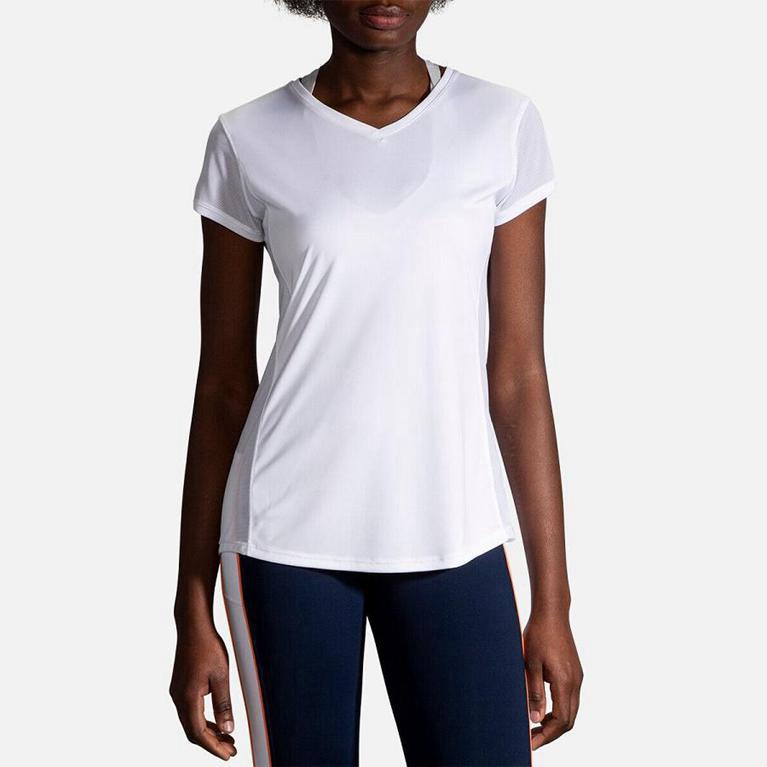 Brooks Women's Stealth Short Sleeve Running Shirt - White (JUPV30469)